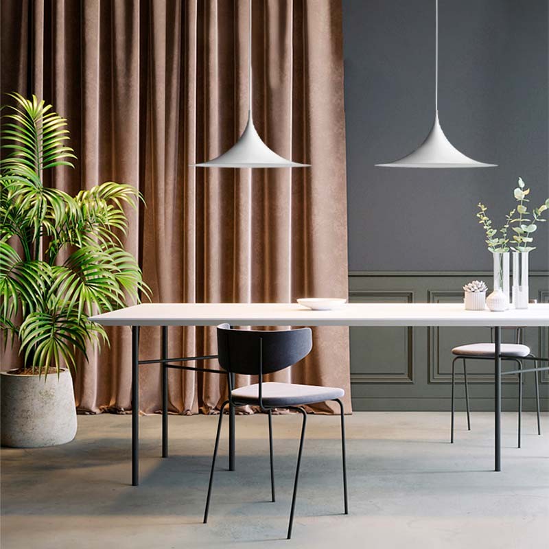 Candeeiro branco moderno e minimalista