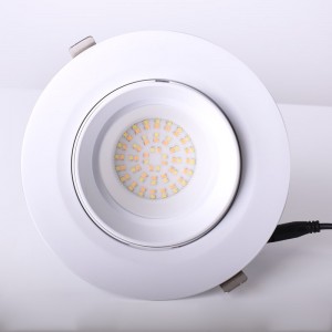 Luminária embutida circular LED c inclinada