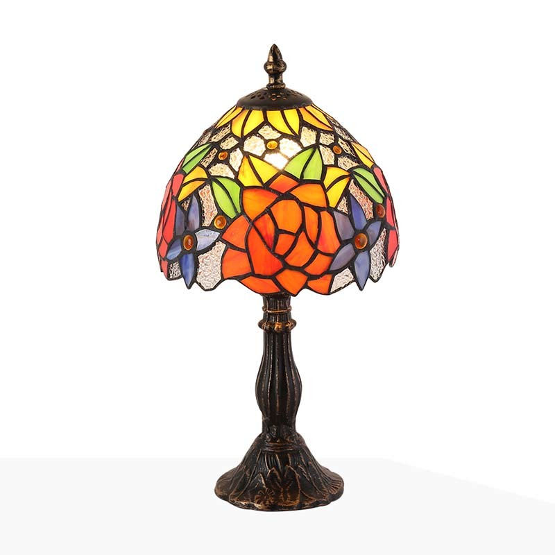 Candeeiro de mesa inspiração "Tiffany" com mosaico de cristal