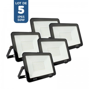 Pack 5 Foco projetores exterior LED 50W 4584LM IP65
