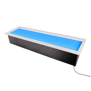 Painel LED Smart com detalhes de profundidade e cores que simulam a cor do céu.