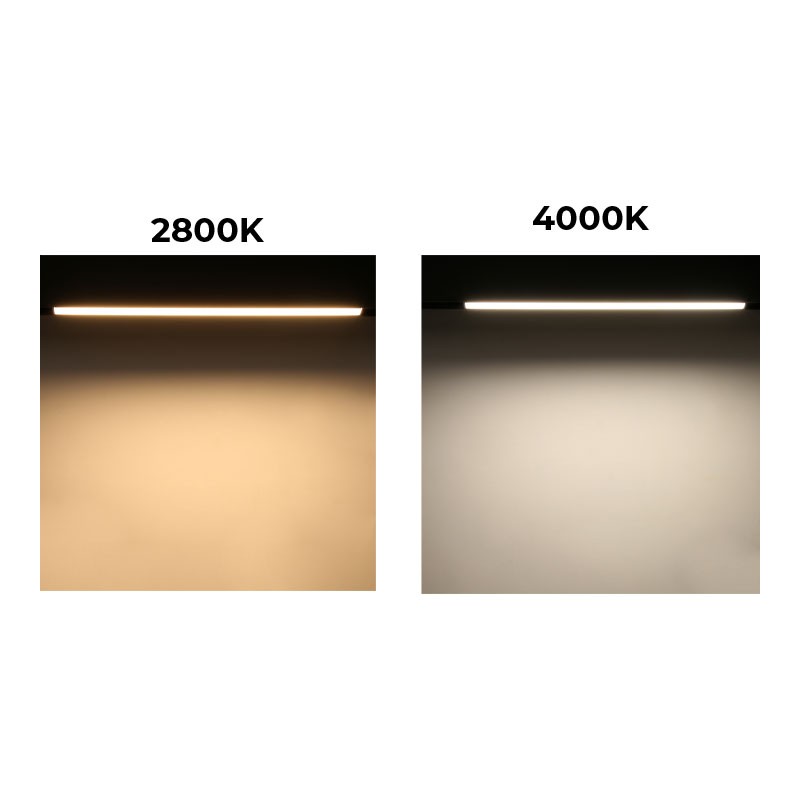 Opções de Temperatura da cor da lâmpada led para carril magnético. Opções de Temperatura da cor da lâmpada led para carril magnético.