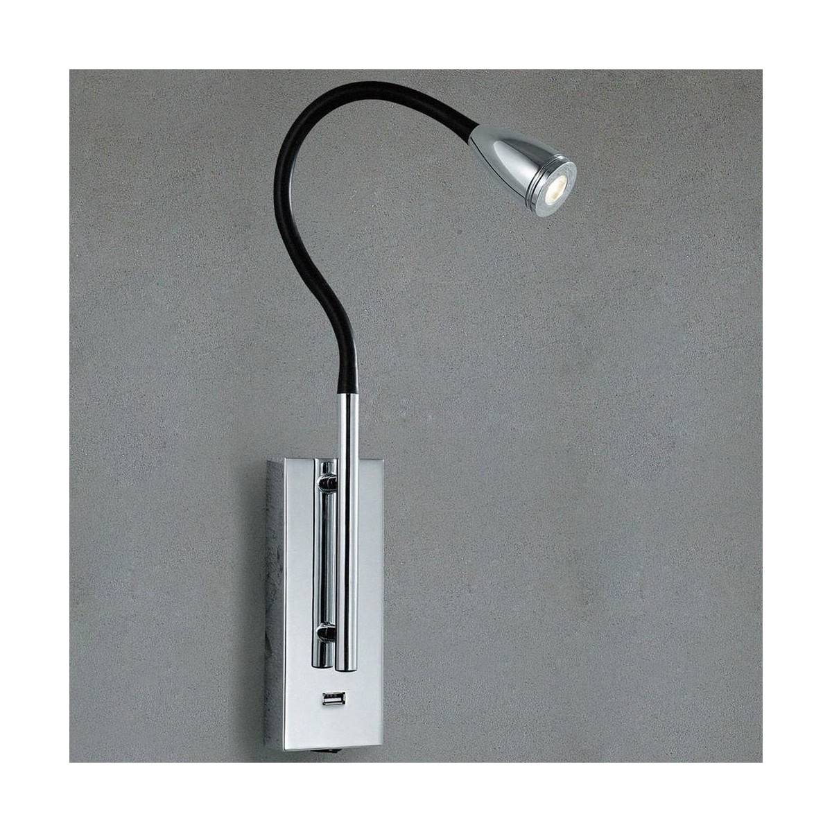 Aplique de parede "WAVE" 3W flexível para leitura