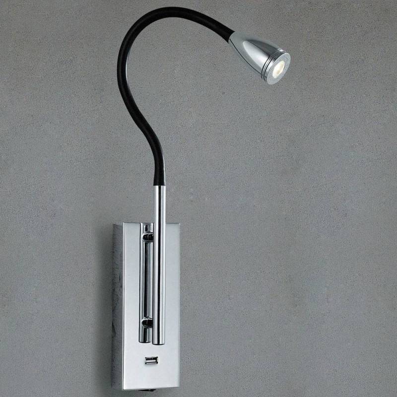 Aplique de parede "WAVE" 3W flexível para leitura