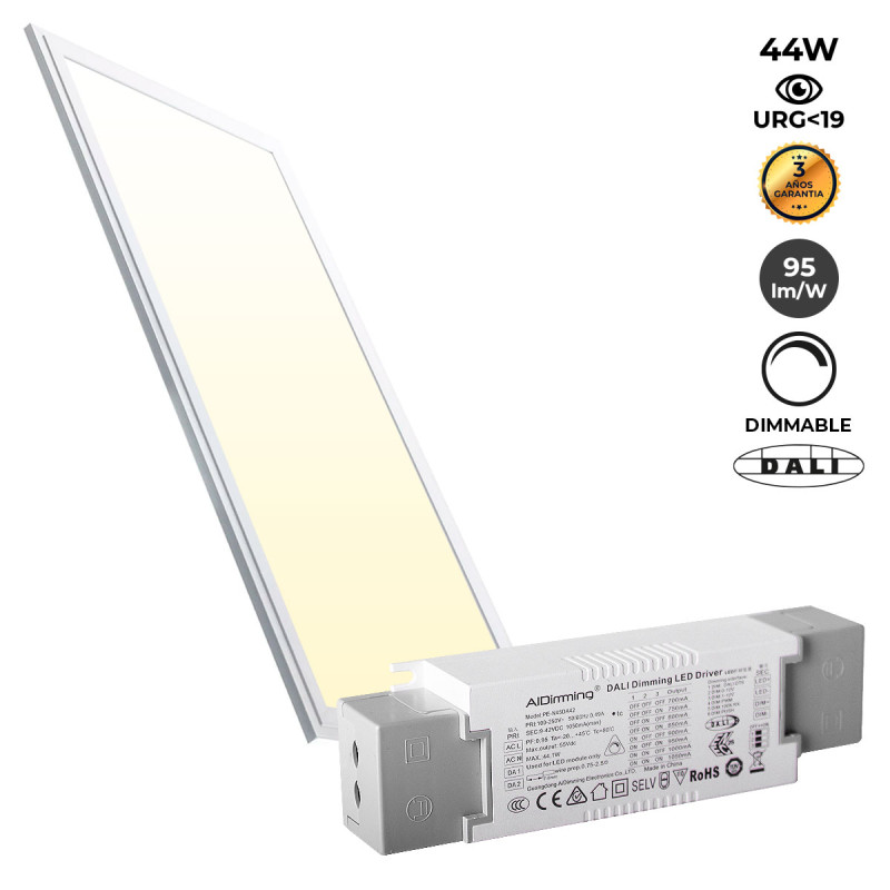 Painel LED encastrável DALI 120x30cm - 44W - 2900LM -UGR19