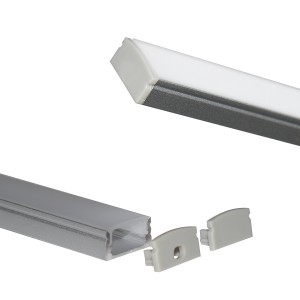 perfil de alumínio para fita de LED 17x8mm grampos e tampa