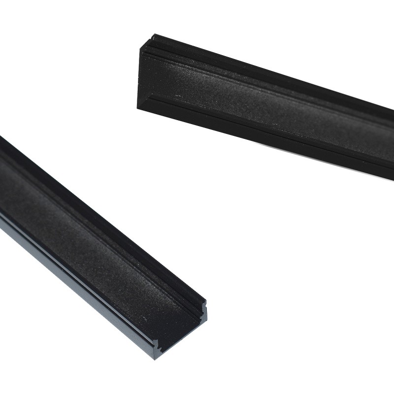 perfil de alumínio para fita de led 17x8mm _ Preto perfil de alumínio para fita de led 17x8mm _ Preto