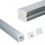 Perfil de alumínio para fita LED montada à superfície 17x15mm