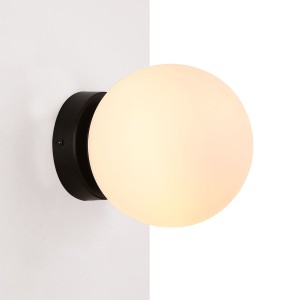 Luz de parede com Bola 40W - IP44_ PRETO