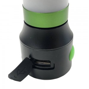 Candeeiro de campismo LED 3W com lanterna e powerbank USB