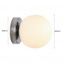 Luz de parede com esfera 40W - IP44_ cromado
