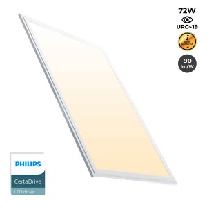 Painel LED slim 120X60cm 72W 5900LM branco quente UGR19 Driver Philips