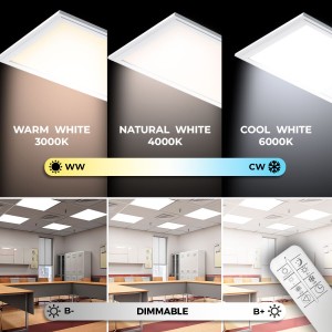 Painéis de LED com temperatura da cor e intensidade luminosa regulável
