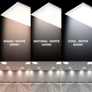 Pack de painéis led slim 120x60cm- luz branco neutro- luz branco frio- luz branco quente