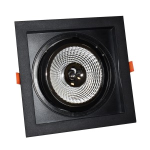 Aro downlight quadrado tipo cardan duplo para lâmpadas QR111 ou AR111