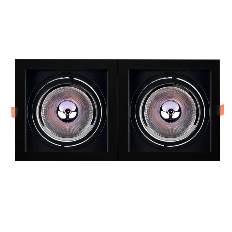 Aro de downlight quadrado cardan duplo para lâmpadas QR111 ou AR111 Aro de downlight quadrado cardan duplo para lâmpadas QR111 ou AR111