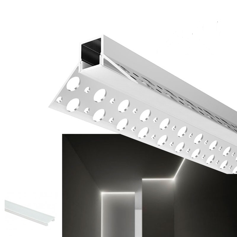 Perfil para integração Gesso / Pladur 46x26 para canto interior (2m)