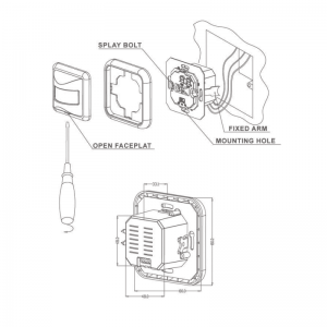 Sensor de movimento PIR quadrado de montagem na parede ST32