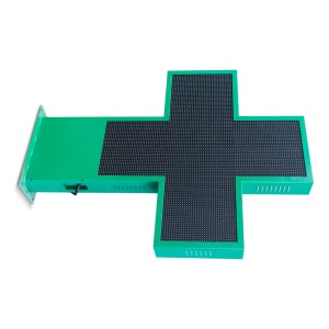 Cruz de farmácia programável verde monocolor LED RGB P10