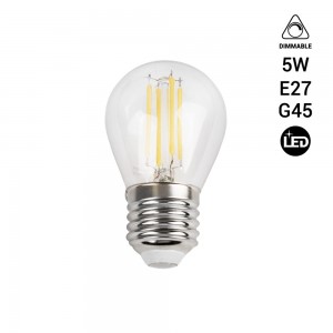 Lâmpada de filamento LED regulável E27 5W G45