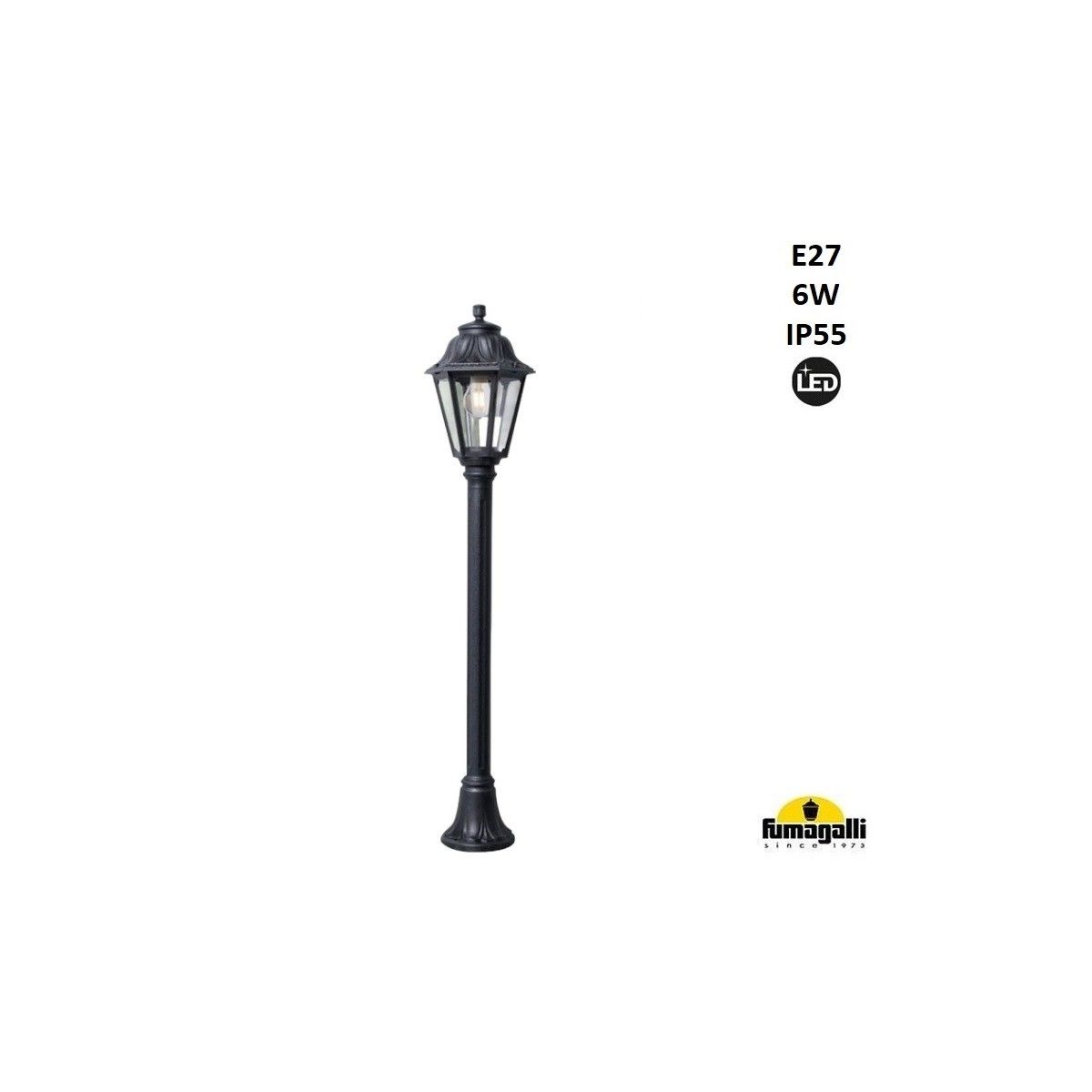 Candeeiro de rua LED exterior FUMAGALLI "MIZAR/ANNA" - 110 cm - 6W - E27 - IP55