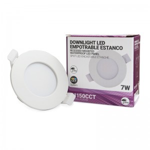 Downlight LED de encastrar 7W IP44 com interrutor de seleção CCT