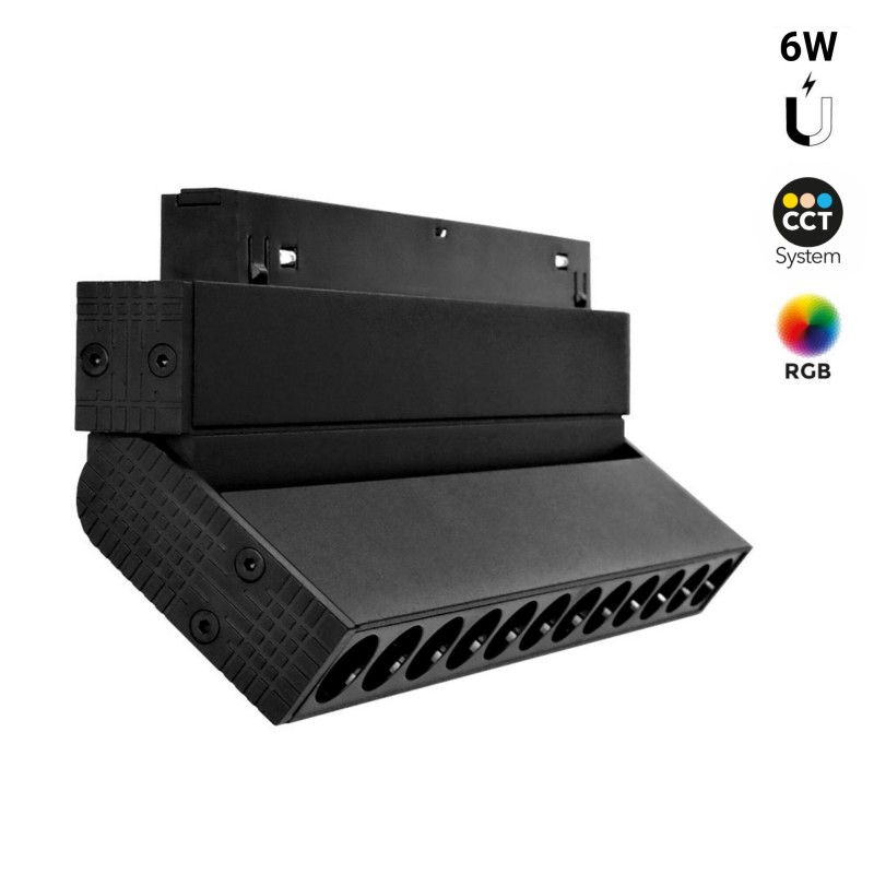 Luminária linear direcionável para carril magnético RGB + CCT - 6W - UGR18 - Mi Light