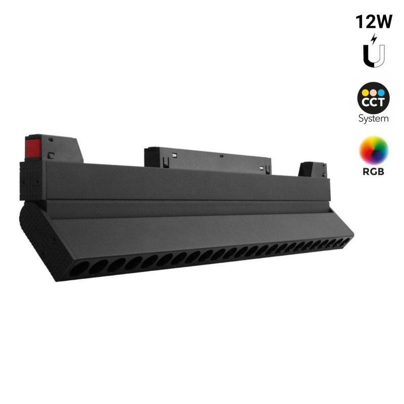 Luminária linear orientável para carril magnético RGB + CCT - 12W - UGR18 - Mi Light