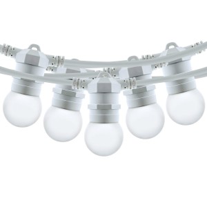 Kit de grinalda luzes para exterior 10 metros + 10 lâmpadas LED E27 1W - Branco quente - branco