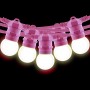 Kit de grinalda luzes para exterior 10 metros + 10 lâmpadas LED E27 1W - Branco quente - rosa