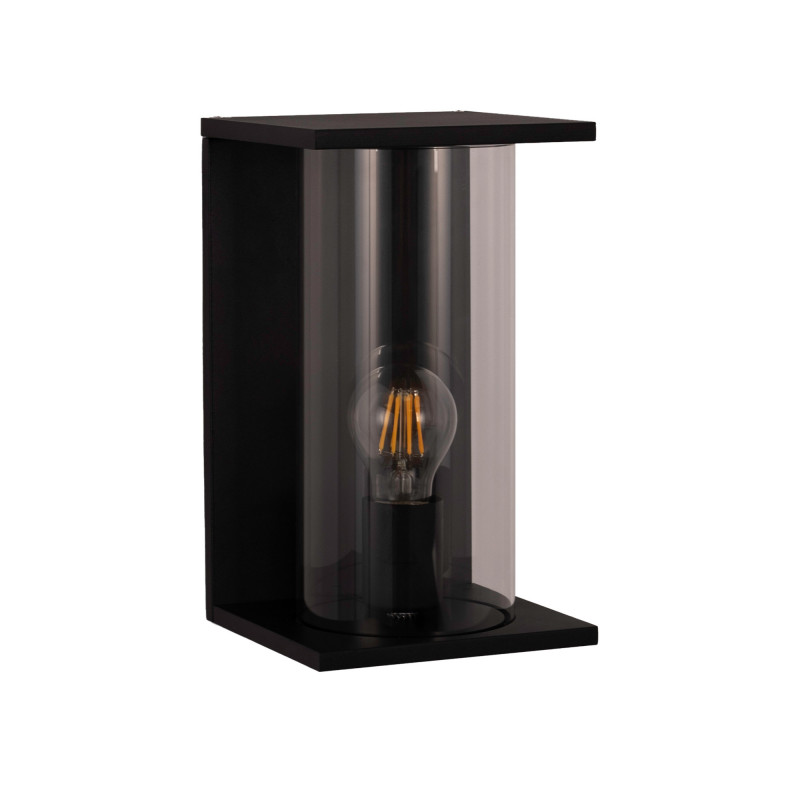 Candeeiro de parede exterior em alumínio "Arzo" - IP44 - E27 - preto Candeeiro de parede exterior em alumínio "Arzo" - IP44 - E27 - preto