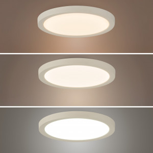 Plafon LED circular para exterior 18W CCT - Ø22,5cm - 1450lm - IP44 - branco