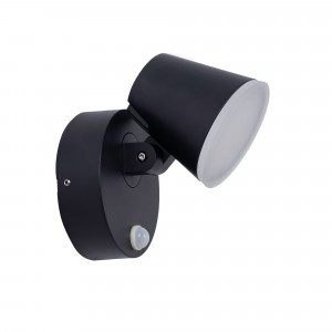 Aplique de parede exterior com sensor PIR "Stan" - 12,5W - Orientável - 3000K - IP54 - preto