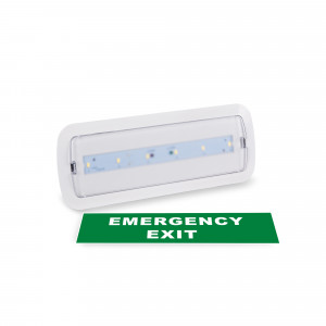 KIT Placa de Sinalização "Emergency Exit" + Luz de emergência 3W