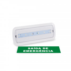 KIT placa autocolante "Saída de Emergência" + Luz de  emergência 3W