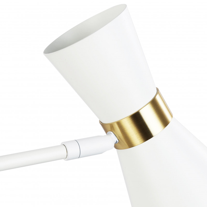 Candeeiro de parede com braço articulado "Mode" / Inspiração "Beat Tall"  de TOM DIXON - cores branco e dourado Candeeiro de parede com braço articulado "Mode" / Inspiração "Beat Tall"  de TOM DIXON - cores branco e dourado