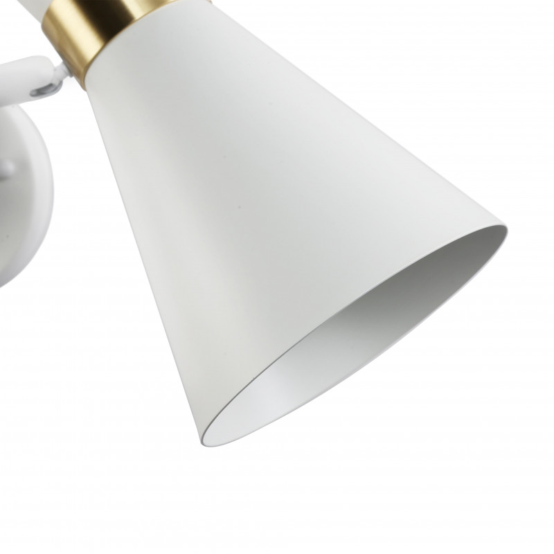 Aplique de parede com braço articulado "Mode" / Inspiração "Beat Tall"  de TOM DIXON  - branco e dourado Aplique de parede com braço articulado "Mode" / Inspiração "Beat Tall"  de TOM DIXON  - branco e dourado