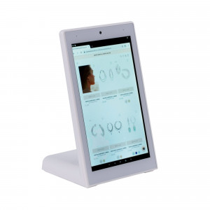 Display publicitário para mesa LCD de 8'' com câmara - Tátil - Android 10 - branco