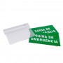Luminária de emergência permanente de superfície com placa autocolante “Saída de emergência”
