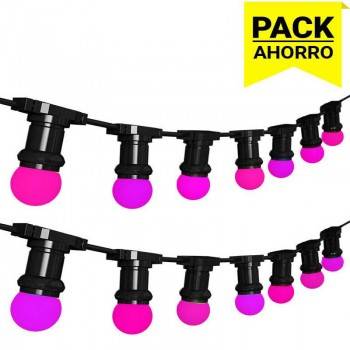 Pack Grinalda Exterior IP44 6,5m com 10 lâmpadas LED da mesma cor