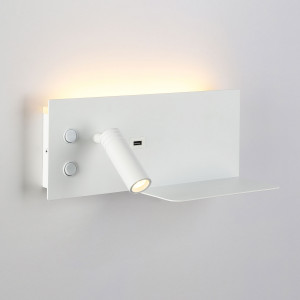 Candeeiro de parede para leitura com porta USB "Kerta" - Iluminação dupla - 3W+7W