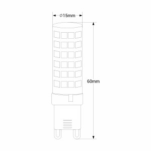 Lâmpada LED G9 tubular 220-240V AC - 6W