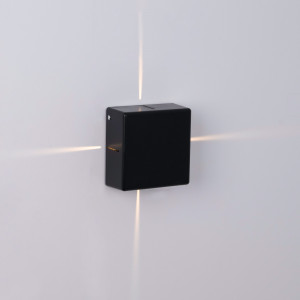 Candeeiro de parede exterior quadrado LED "Karen 4" - 6W - IP54 - Emissão de luz nos quatro lados