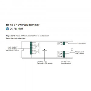 Transformador Conversor Sunricher RF para 0-10V - Perfect RF