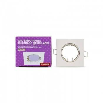 Aro downlight encastrável quadrado basculante para lâmpada GU10 / GU5.3 Aro downlight encastrável quadrado basculante para lâmpada GU10 / GU5.3