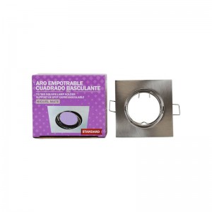 Aro downlight encastrável quadrado basculante para lâmpada GU10 / GU5.3