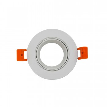 Aro downlight encastrável Ø85 mm basculante branco para GU10 / MR16 Aro downlight encastrável Ø85 mm basculante branco para GU10 / MR16