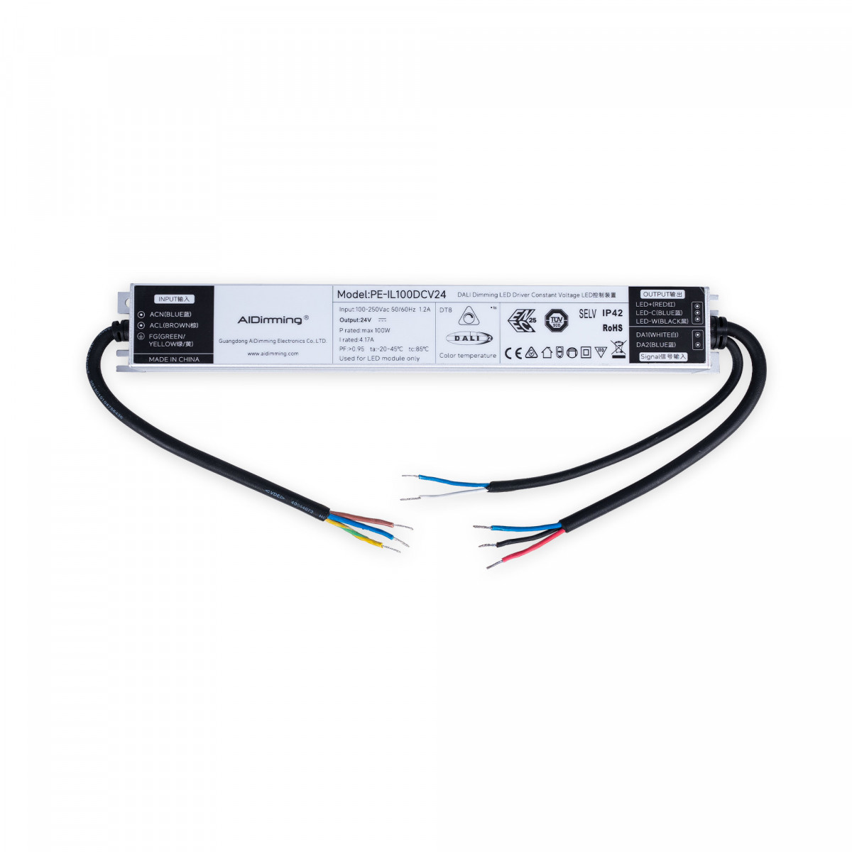 Fonte de alimentação regulável DALI DT8 - 24V DC - 4.17A - 100W