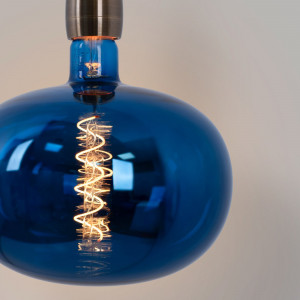 Lâmpada LED decorativa azul com filamento visível