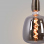 Lâmpada LED decorativa com filamento pintado em tom cinza efeito fumaça